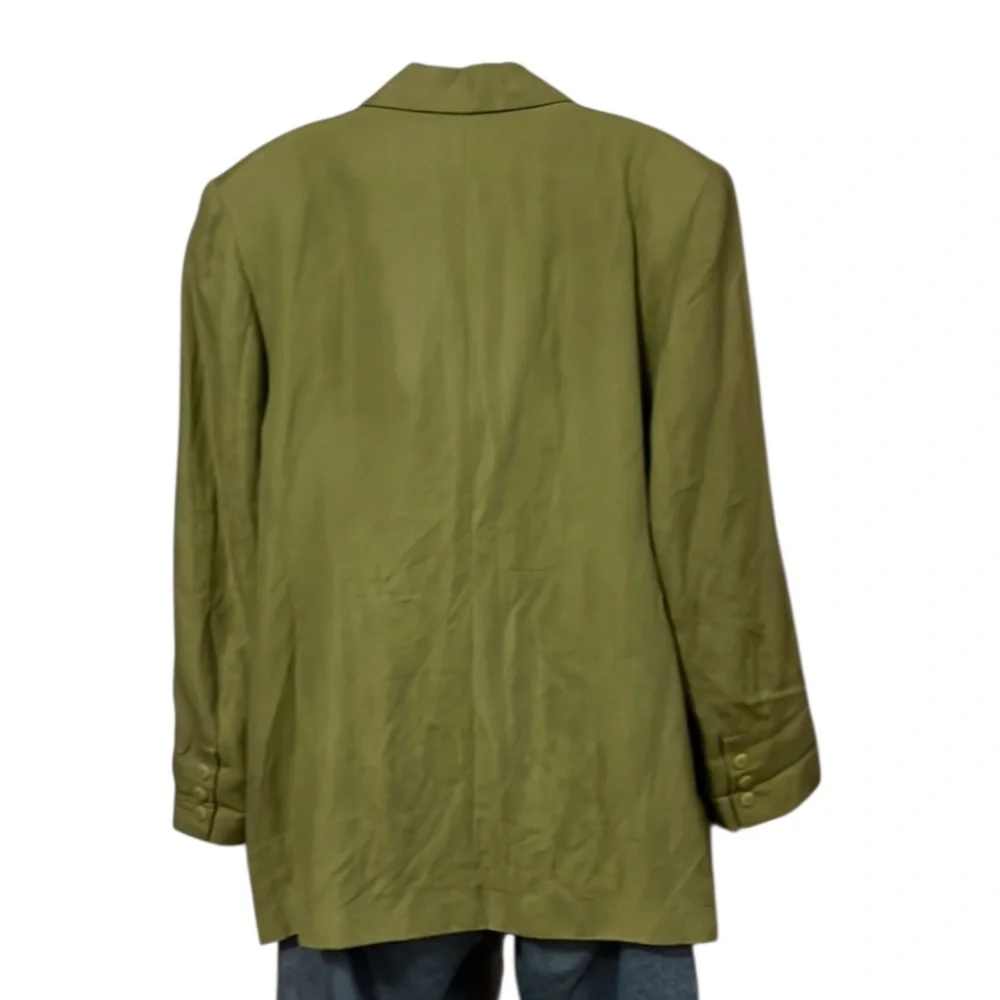 New York & Company Woman’s Chartreuse Linen Blend Notched Collar Boxy Blazer 14 - Picture 2 of 11